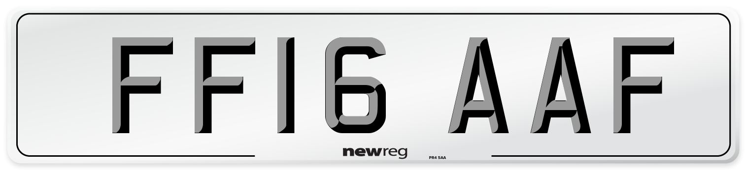 FF16 AAF Number Plate from New Reg
